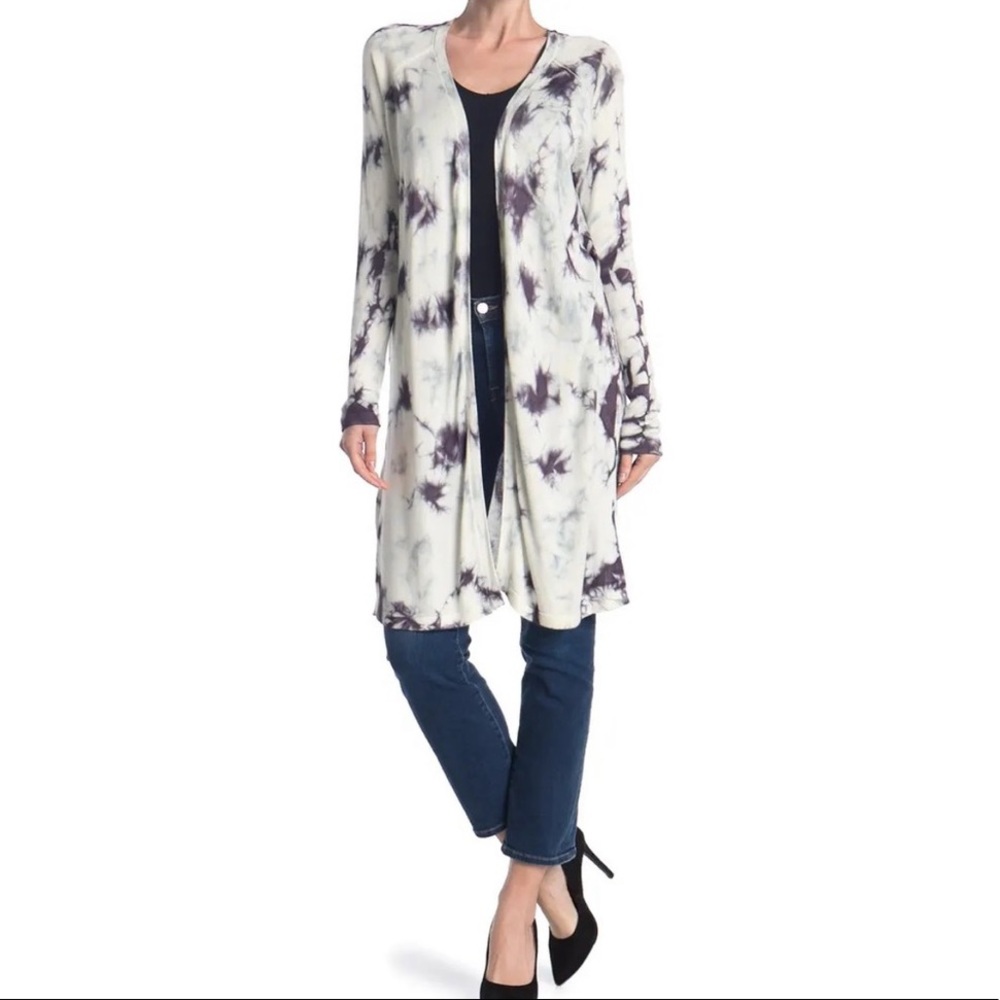 Sweet Romeo Tie Dye Jersey Open Drape Cardigan NWT